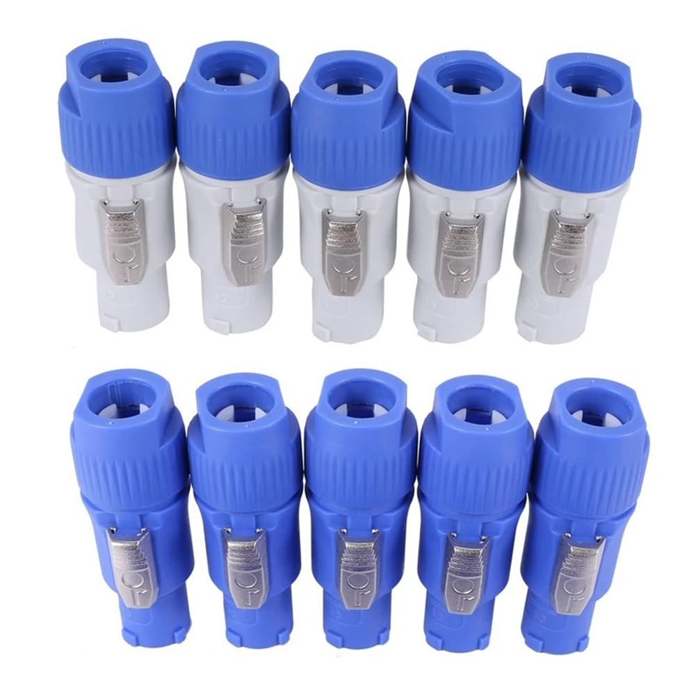 20 Pièces Connecteur Powercon NAC3FCA NAC3FCB Prise Haut-Parleur 20A 250V AC Connecteur de Prise D'Alimentation Bleu et Gris Blanc