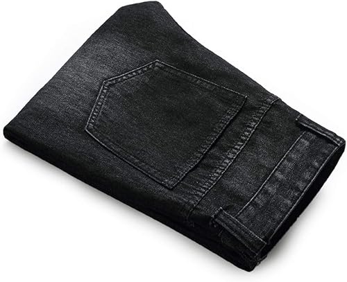 Miniatura 7 de Pantalones rajados para hombre, de mezclilla, ajuste regular, pierna acampanada, de corte entallado, con agujeros, pantalones de hombre de mezclilla