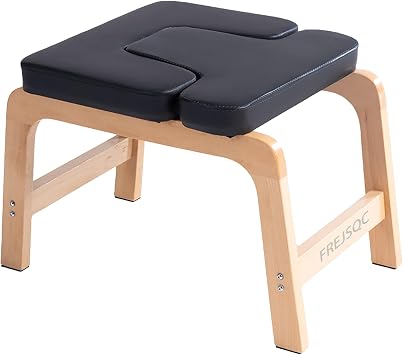 Beech Wood Headstand Yoga Chair Inverted Bench for Inversions and Relaxation,Correct Posture, Build Strength and Flexibility,Fat Burning and Balance Training