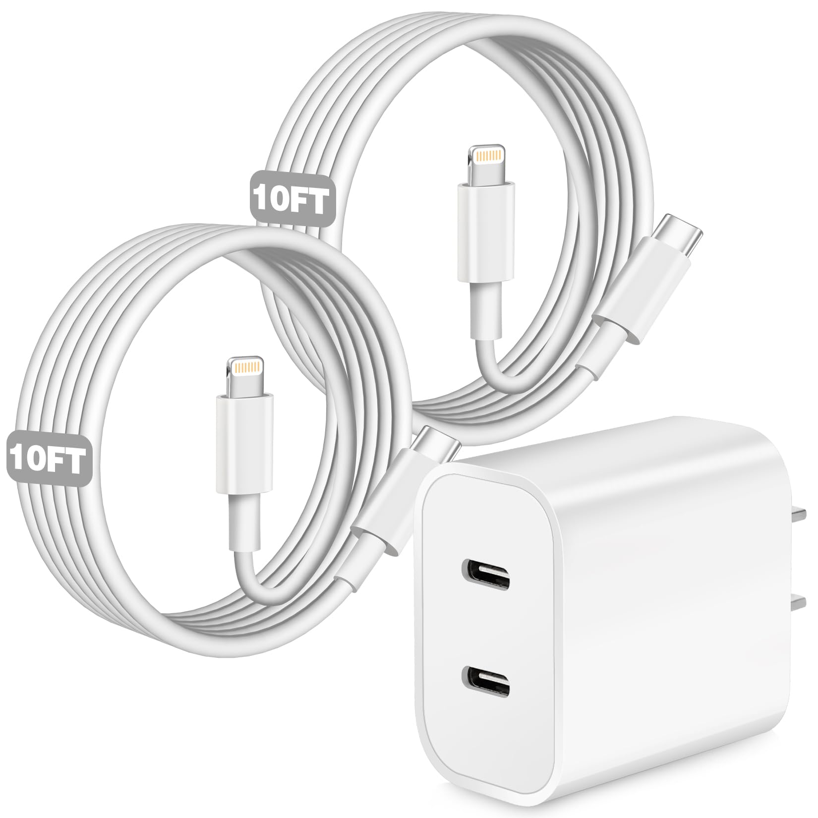 iPhone 16 Pro Max Charger Fast Charging,Dual Port USB C Charger Fast Charging Block,10FT Long USB Type C Charging Cord for iPhone 16 Pro Max/16 Pro/16e/16 Plus,iPhone 15 ProMax/15 Pro/15 Plus,iPad Pro