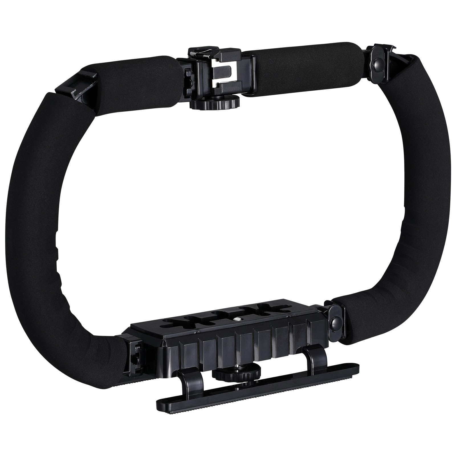 Healvian Stabilizzatore e Fotocamera Angolo, Design Antiscivolo e 3 Porte Slitta Fredda in Metallo e Plastica, Supporto Portatile per Video Professionali
