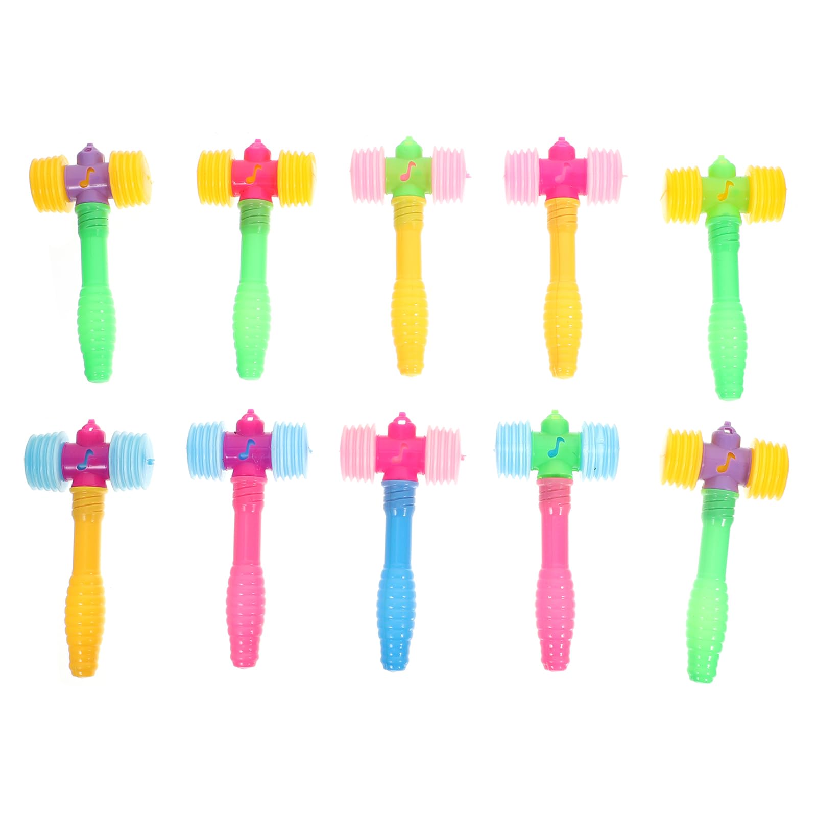 Alipis Hammer Toys Mini Squeaky Hammer 10pcs Cartoon Hammer with Sound Handle Hammer Pounding Toy Halloween Clown Toys Kids Bath Toys Pool Beach Party Favor Kids Beating Gavel Toys