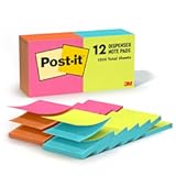 Post-it Pop-up Notes 3x3 in, 12 Pads, America's’s #1 Favorite Sticky Notes, Alternating Colors, Poptimistic Collection. Clean Removal, Recyclable (R330-N-ALT)