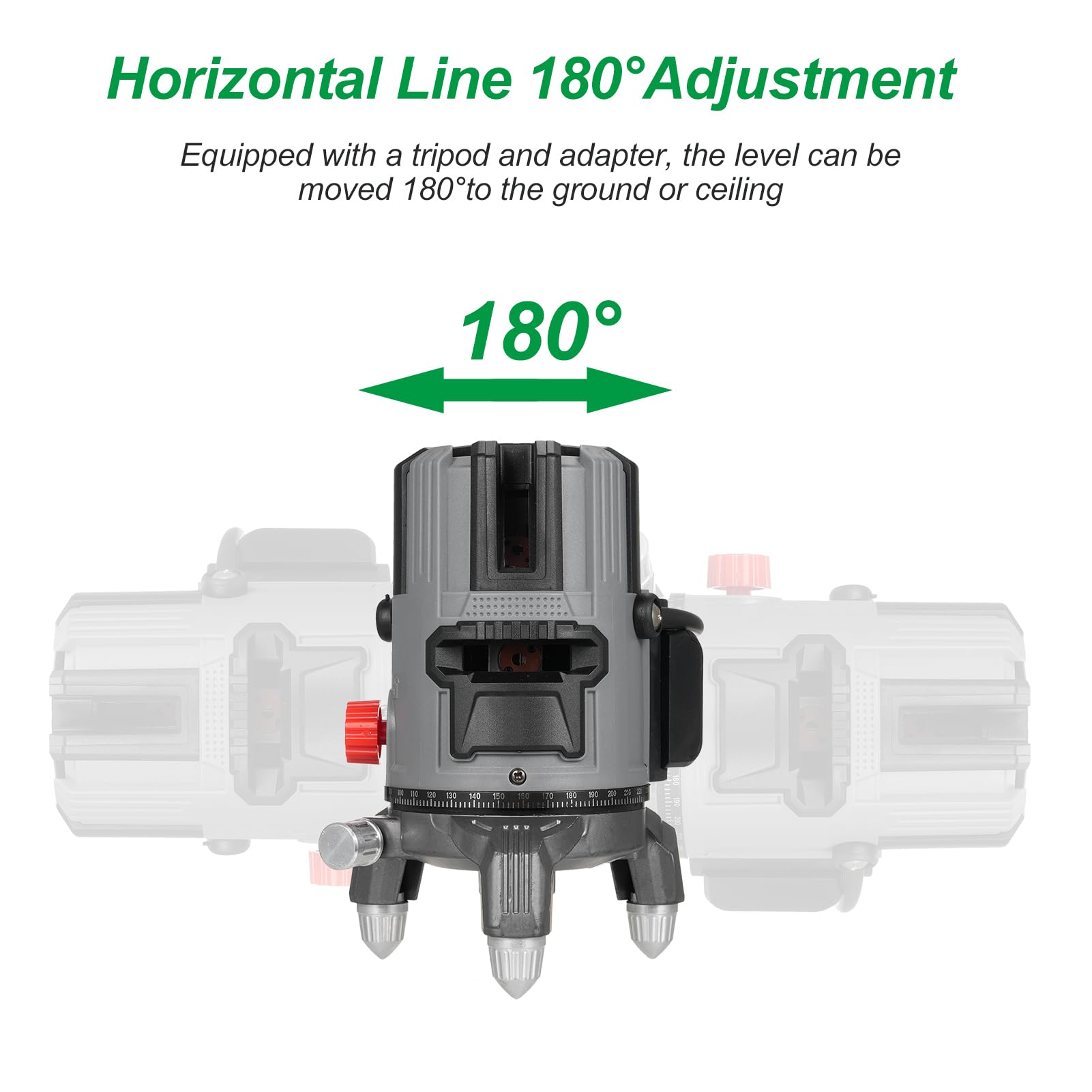 Jemora Livello portatile a 2 linee Livello professionale Raggio verde 3° Autolivellante Livello multifunzione Strumento di livellamento impermeabile antiurto e anticaduta con 2