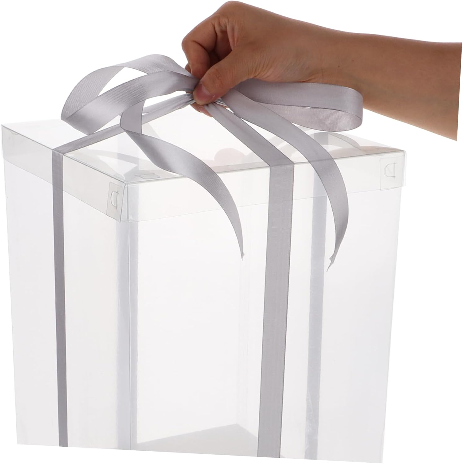 4 Pack Round Cake Boxes Transparent Plastic Storage Boxes Collapsible Cake Carrier for Party Packaging Container Color