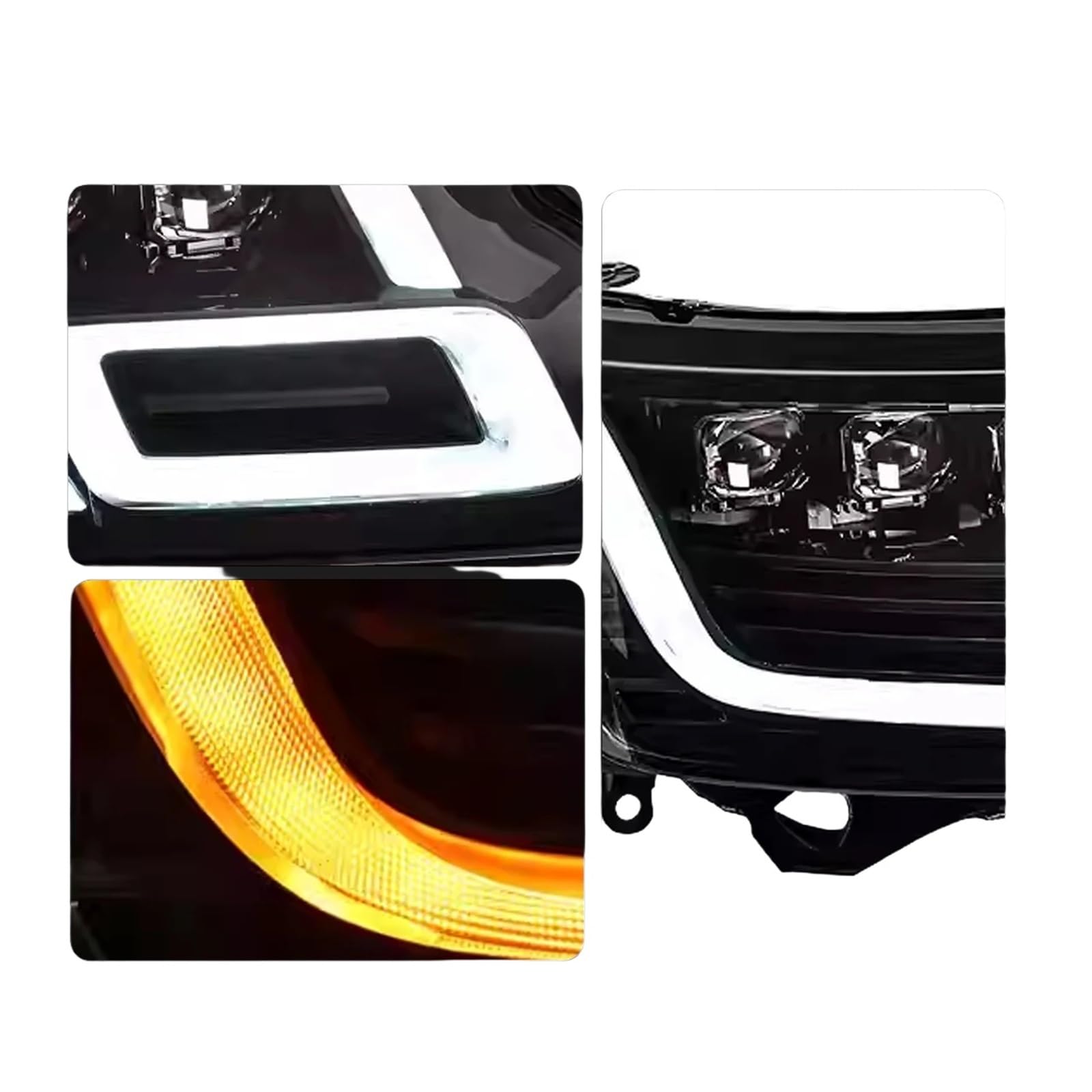 Faro Anteriore per Land Range Rover 2013-2017, aggiornamento, modificato, DRL, indicatori di direzione dinamici, Accessori Auto (Doppia Lente)