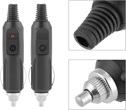 Miniatura 7 de Enchufe masculino del encendedor del cigarrillo del accesorio del coche, 12V 24V 5A DIY enchufe conector con indicador