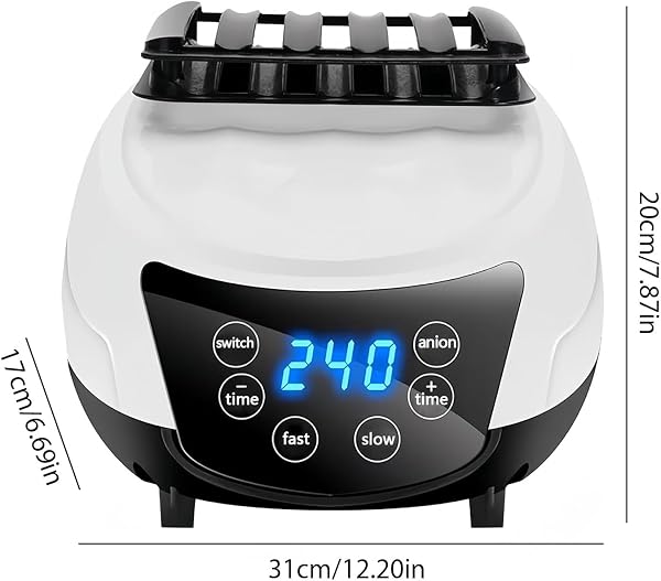 Portable Electric Clothes Dryer, Hot Air Dryer Indoor, Heated Tumble Dryer for Energy-Saving Tumble Dryer in Apartments, Automatic Digital Timer, Negative Ion Purification (White) - 2
