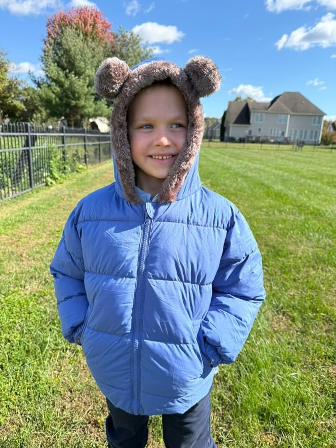 Enlifety 6M-5T Baby Toddler Winter Fleece Coat Boys Girls Cute Bear Ear Hooded Jackets with Pockets - Image 2