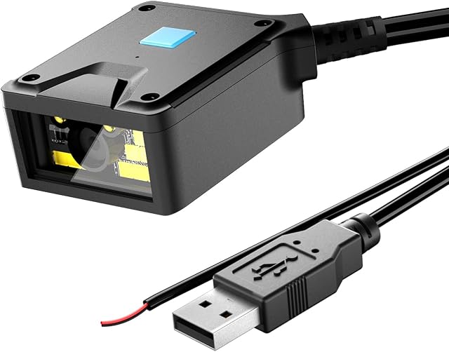 NetumScan 2D-Barcode-Scanner mit fester Halterung Industrietauglicher 1D/2D/QR-Code-Leser mit automatischer Induktionserkennung USB-Anschluss Geeignet für Selbstbedienungsterminals und Fertigungsstraß