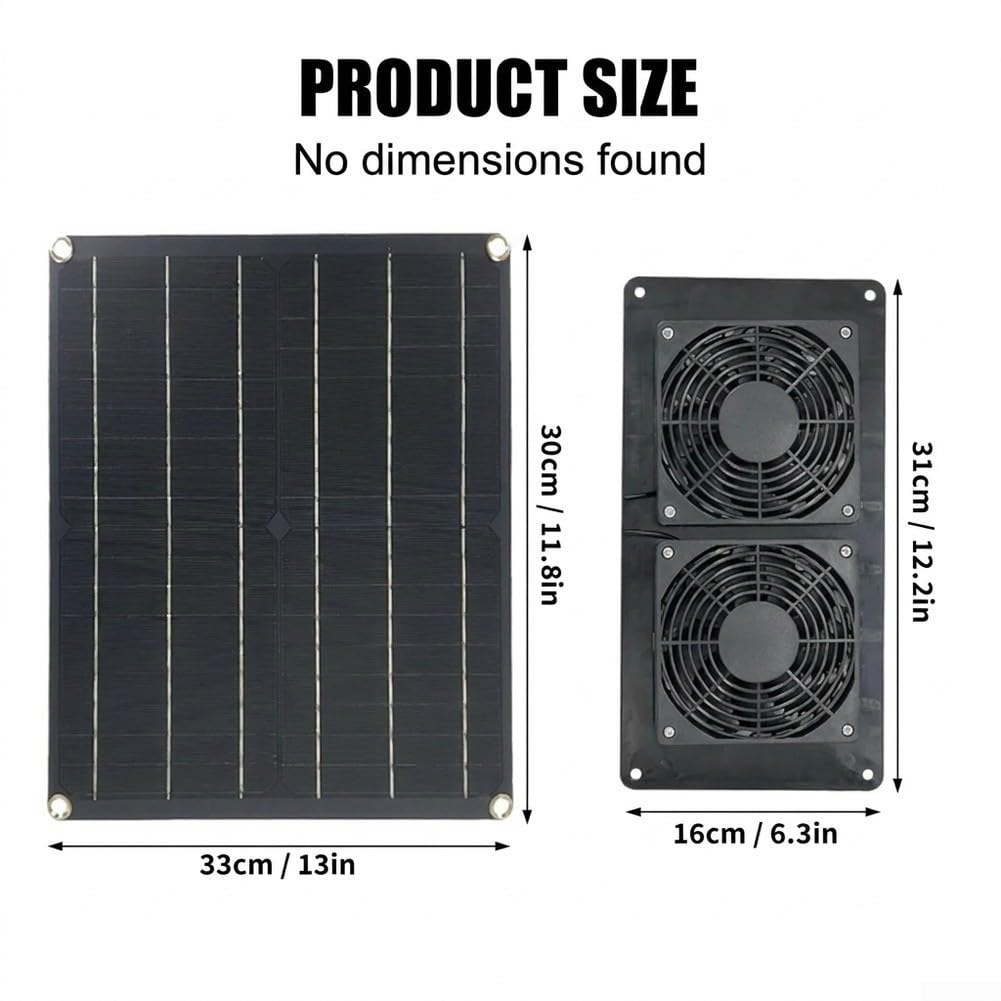 Pannello solare da 15 W 12 V monocristallino ad energia solare pannello solare ventola di scarico con ventola impermeabile IPX7 per esterni serra e giardino