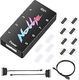 8-Port Signal RGB Controller – SATA-gespeister ARGB-Controller PC-Beleuchtungs-Hub, 5V 3PIN ARGB-Splitter unterstützt SignalRGB OpenRGB