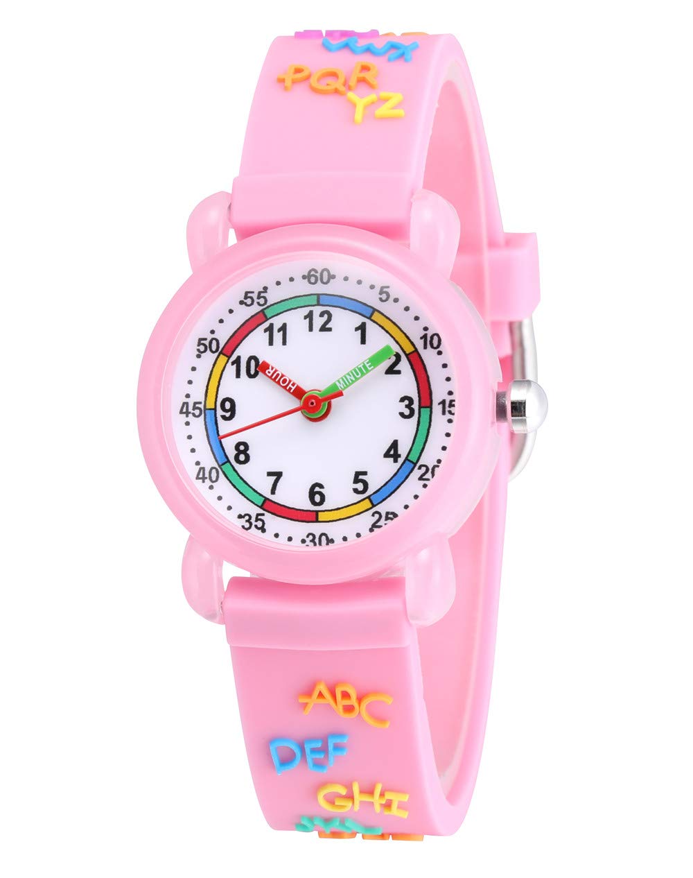 Jewtme Cute Toddler Children Kids Watches Ages 3-8 Analog Time Teacher 3D Silicone Band Cartoon Watch for Little Girls Boys