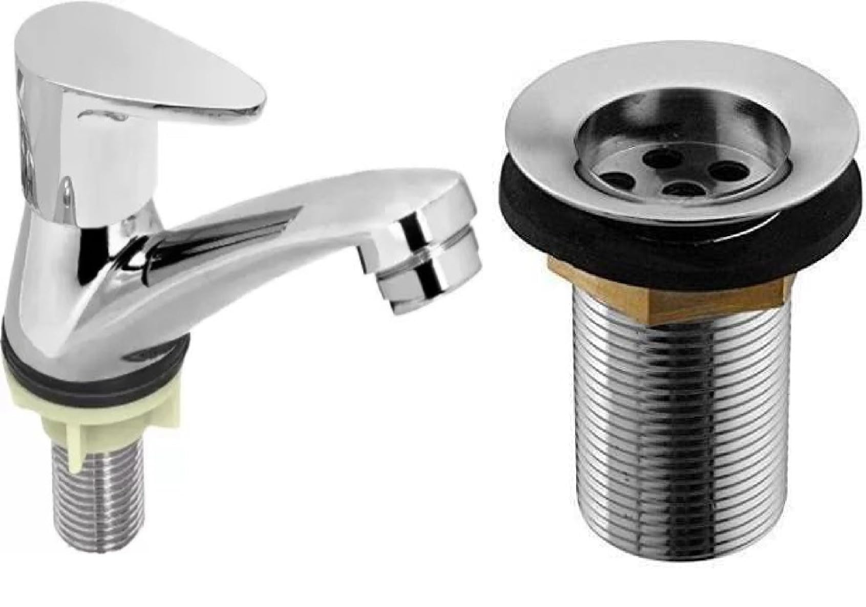 Senkiddpro ABS Pillar Tap with Stainless Steel Waste Coupling for Wash Basin,Drain Outlet Chrome Finished Bathroom, Sink and Kitchen Cartridge Faucet Bib Tap Faucet (B0CBMGXJNB) Amazon Price History, Amazon Price Tracker