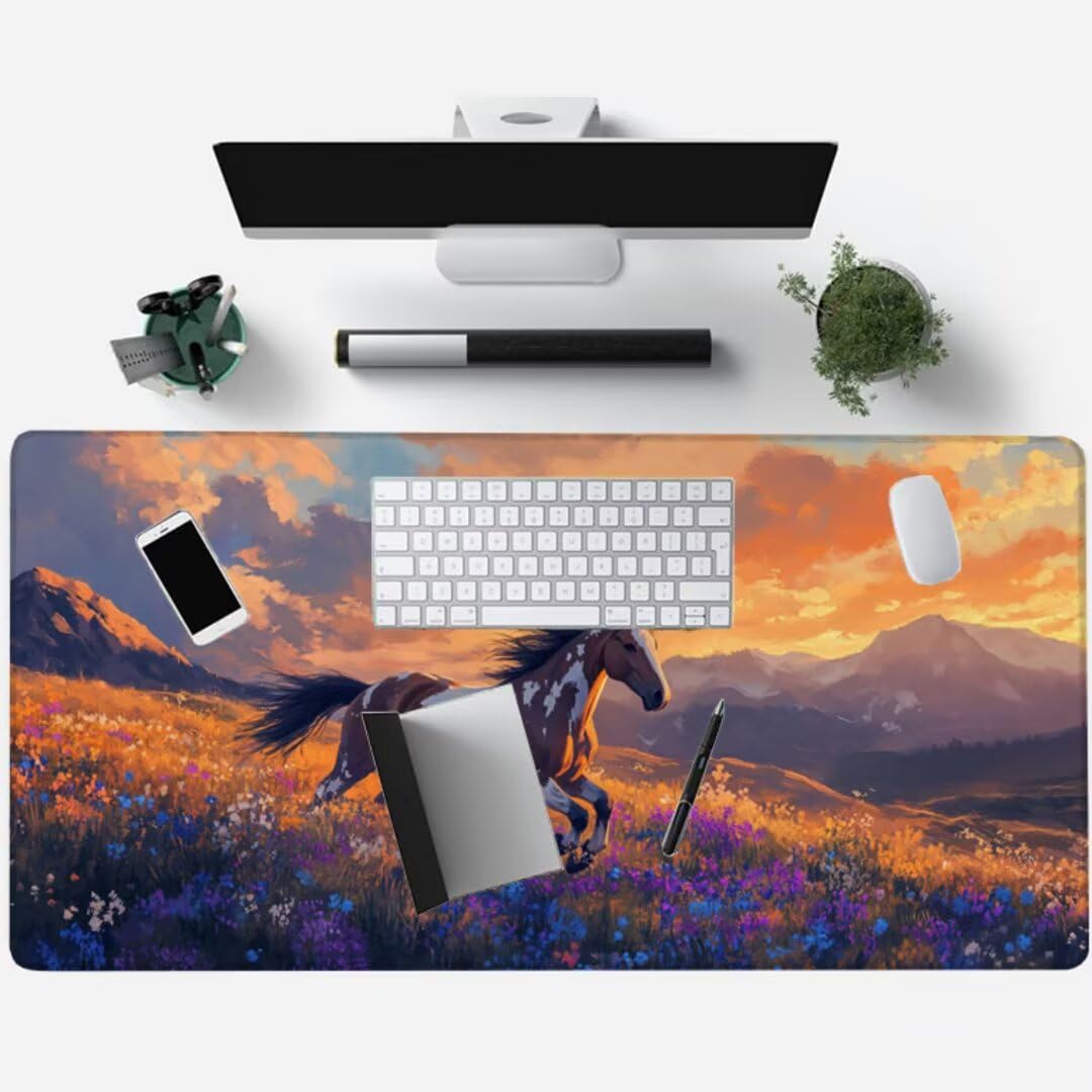 Alfombrilla De Mouse XL Para Juegos, Diseño De Caballo Paintsplash Con
