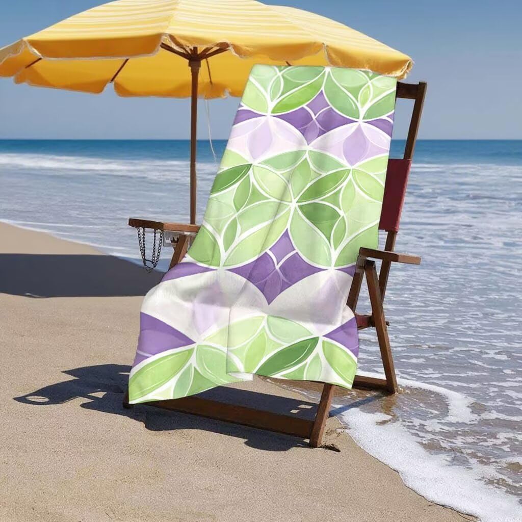 Toalla de Playa Grande 220x100cm/35x70cm, Juego de 2 Toalla Microfibra XXL de Antiarena, Toallas Playa Suave Ligera, Absorbente Secado Rápido, Beach Towel Viaje, Regalo Mujer Hombre (Moderno) F-55