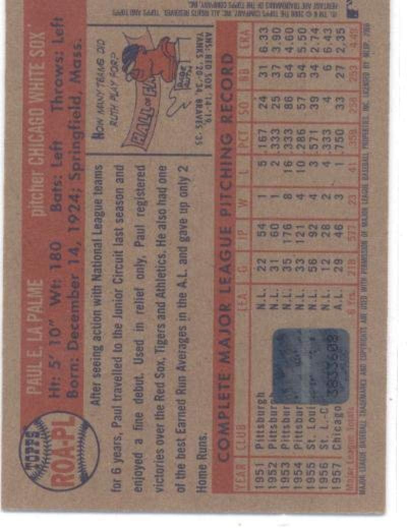 2006 Topps Heritage Real One Autographs #PL Paul LaPalme Chicago White Sox MLB Baseball Card (Autographed) /200 NM-MT