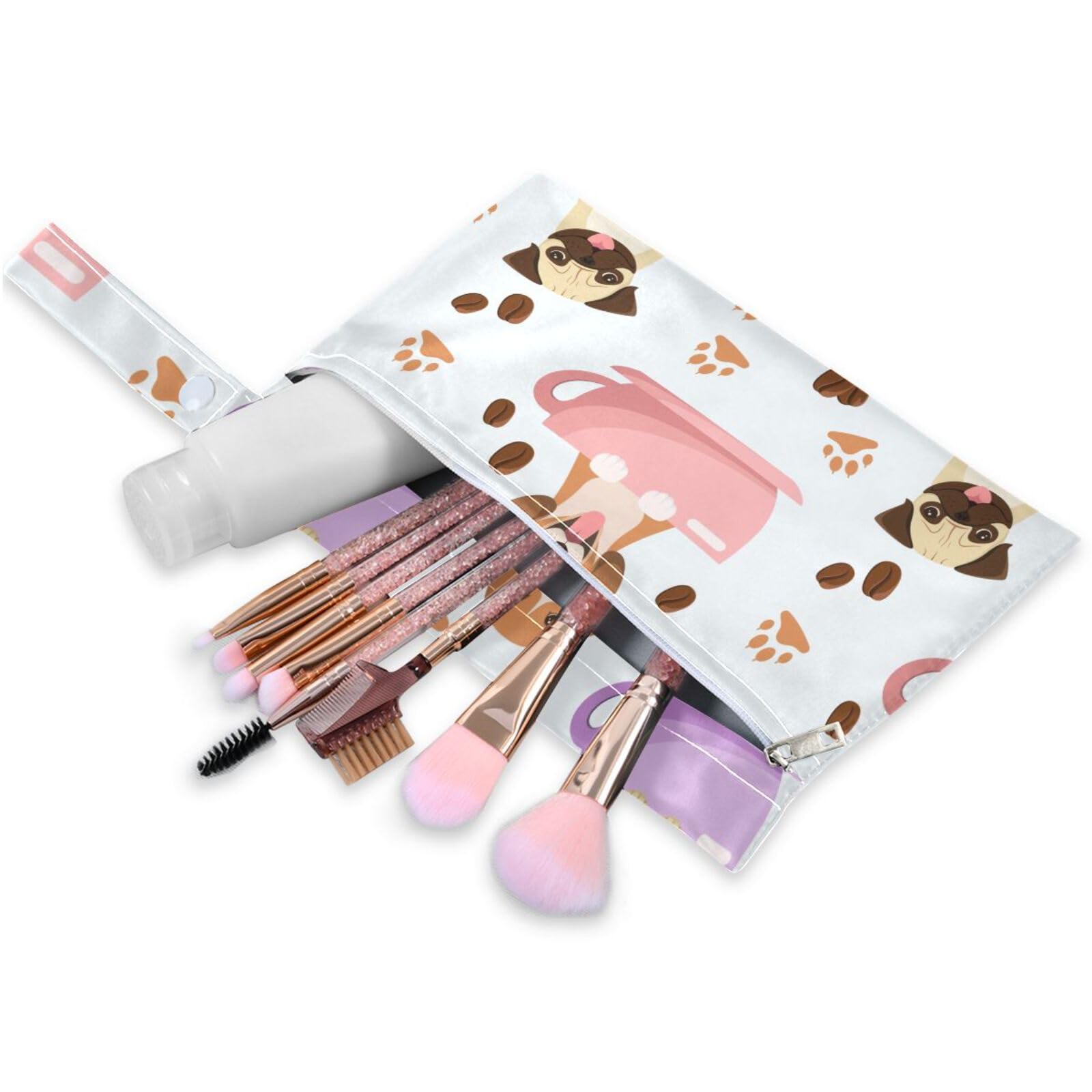 susiyo Funny Dogs 2 Pcs Wet Dry Bag Waterproof Reusable Baby Cloth Diaper Wet Bags with 2 Zipper Pockets for Breast Pump Parts Travel Beach Pool Gym Yoga Swimsuits Wet Clothes