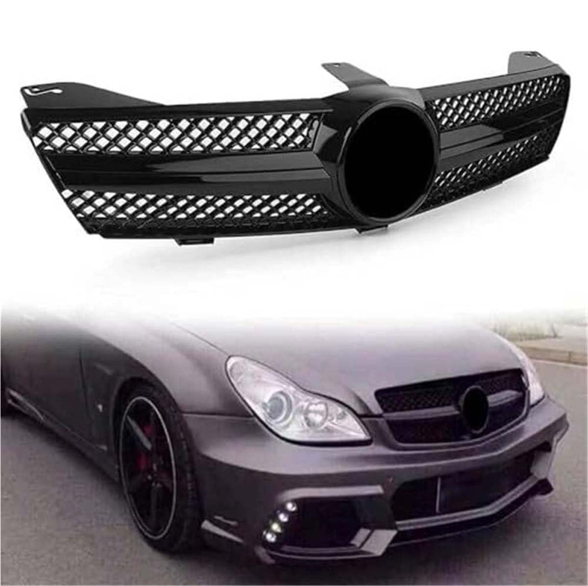 ZcsfcpA Front grille,Compatible with Mercedes-Benz C219 W219 CLS Class CLS350 CLS500 SLS600 2004-2007,Front grille parts