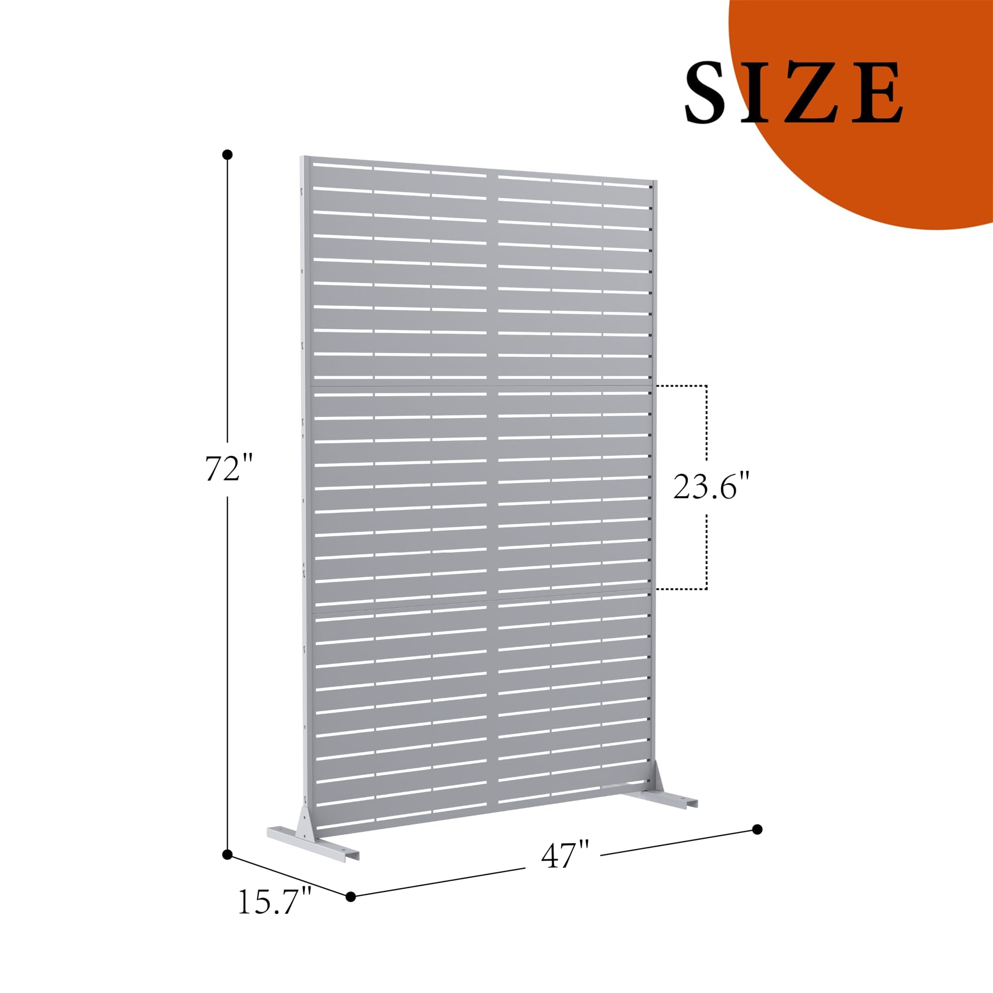 Towallmark Sichtschutz aus Metall freistehend, 183 x 119 cm, Dekorative Sichtschutzwand für Garten, Terrasse & Pool, Wetterfest & Einfache Montage, weiß