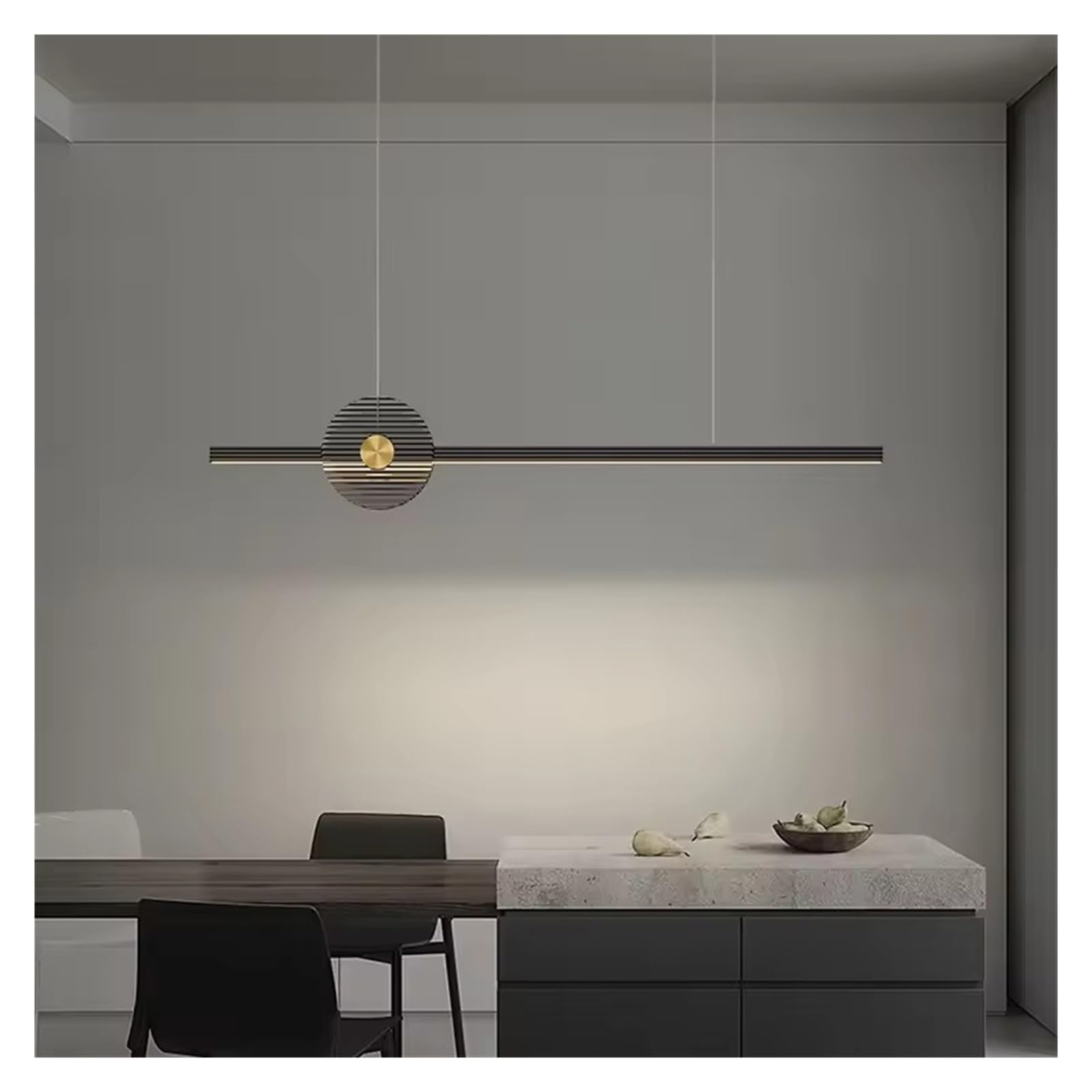 ASerZenith Simple Black White Led Pendant Lights Nordic Modern Hotel Bedroom Restaurant Long Chandelier Home Indoor Decor Lighting Lamp,Onecolor-120Cm