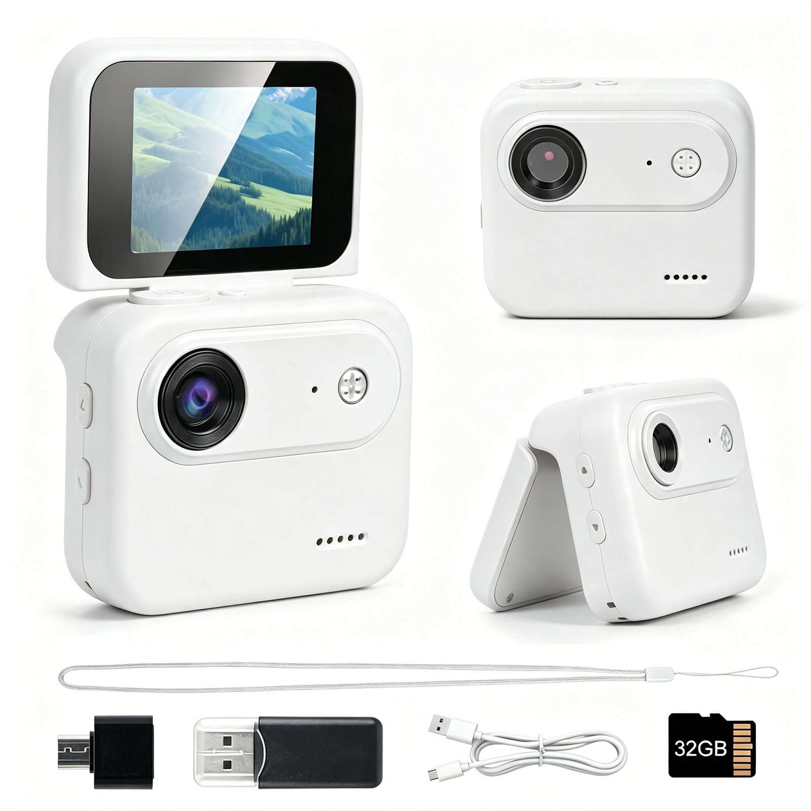 Schermo di vibrazione della macchina fotografica di azione, carta di TF di 32GB, video registratore portatile della foto