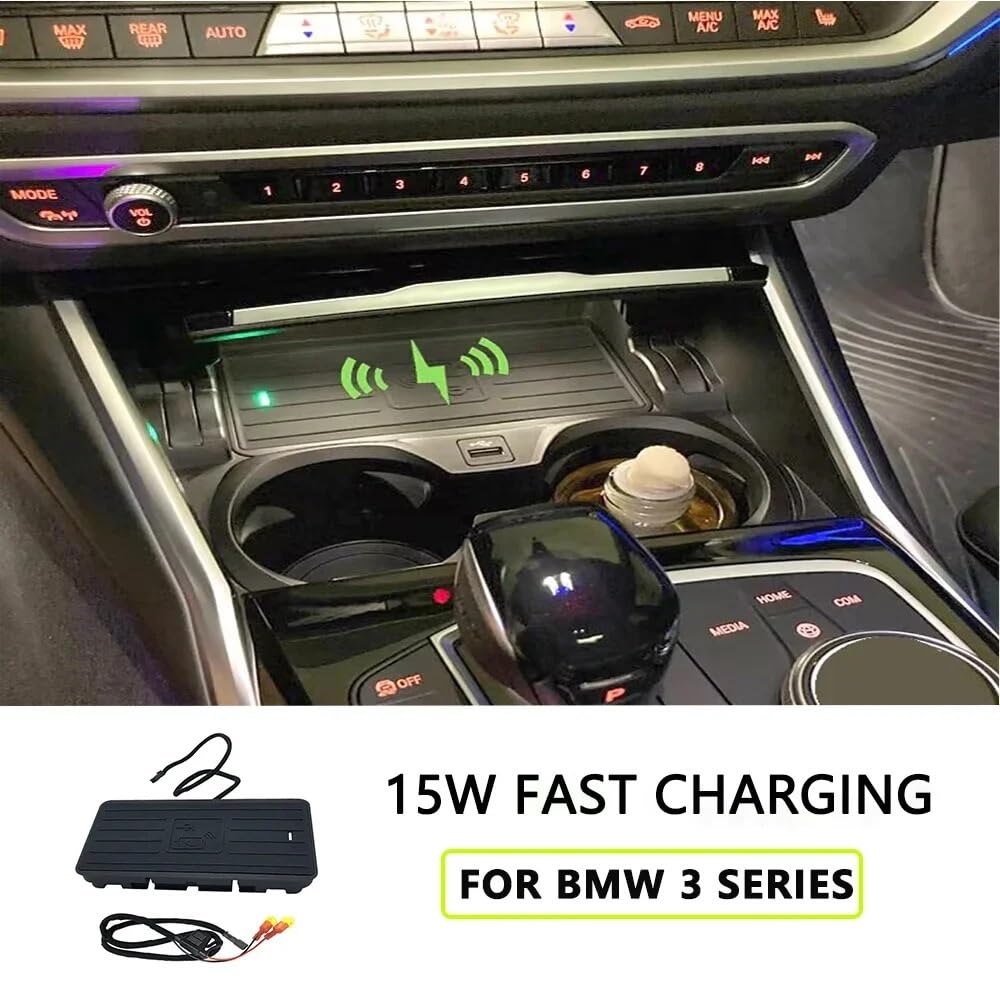 Support de chargeur sans fil for voiture, compatible avec BMW série 3 G20 G28 2019 2020, Charge rapide, support de téléphone portable, accessoires de commande centrale