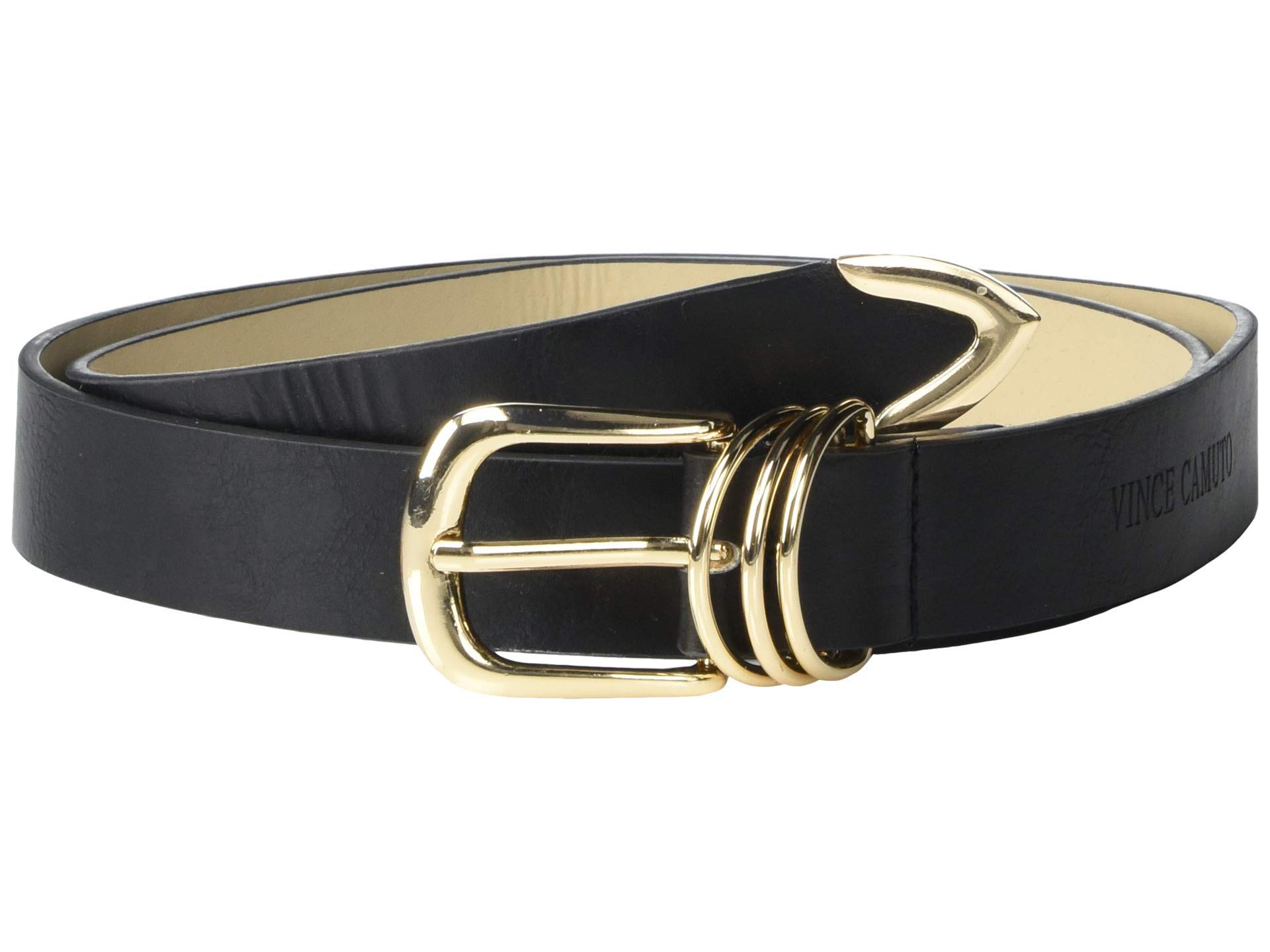 Vince Camuto Studio - Clean Metal Buckle and Tip with Three Rounded Keepers Black XL