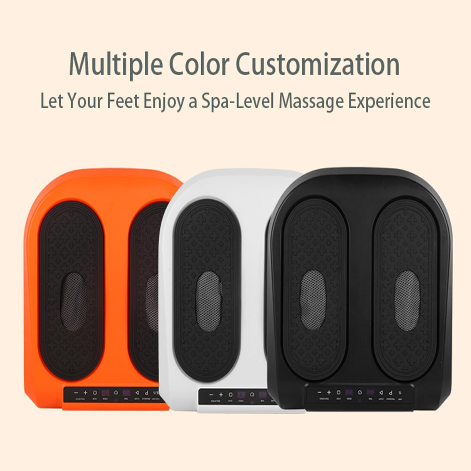 RIDAEX Masajeador de pies con Control Remoto, compresa Caliente para pies, máquina de Terapia de pies infrarroja, masajeador de pies, 5 Modos y Ajuste de 10 velocidades,Orange