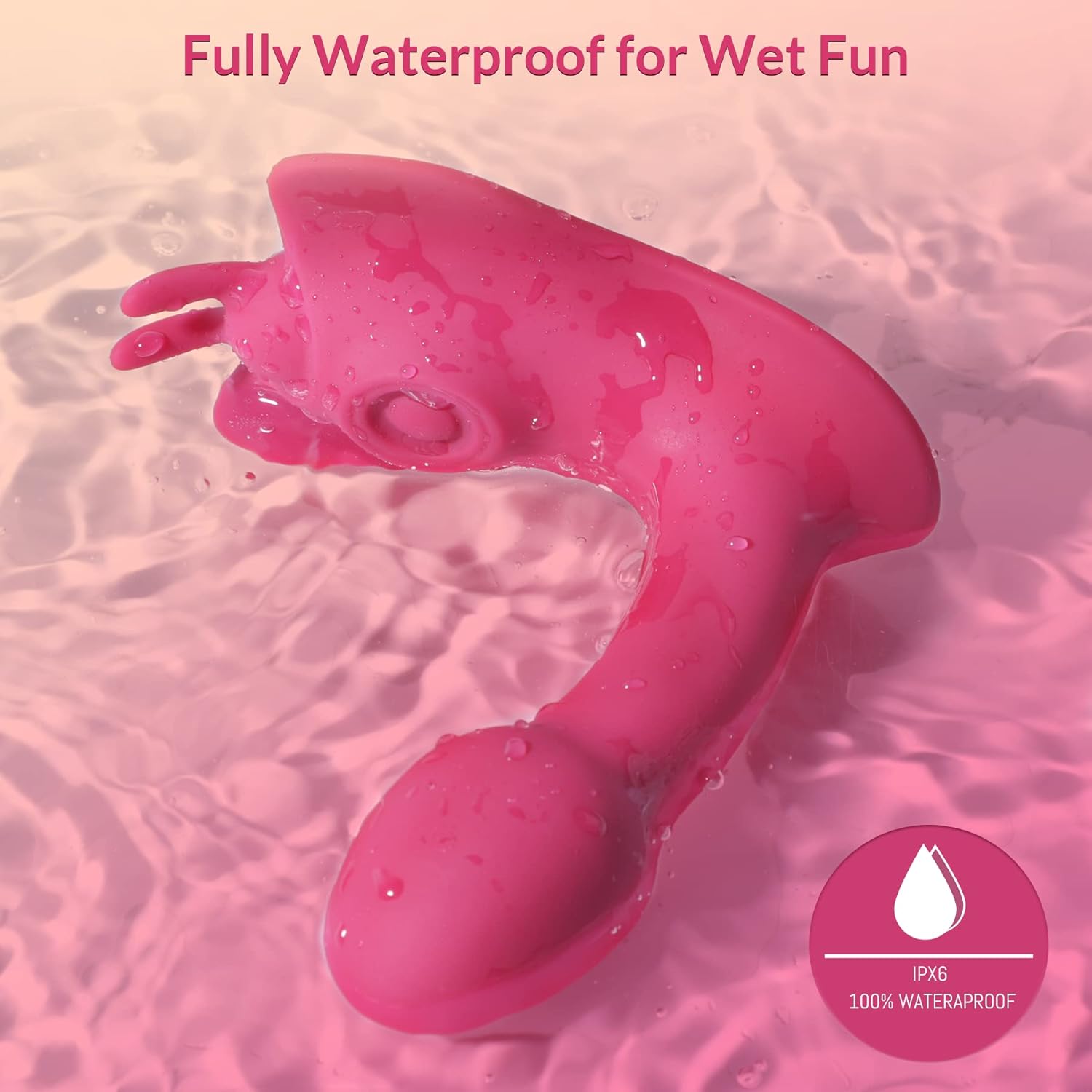 Dual-Action Remote Wearable Vibrator - MEANINS Sophia, G Spot Vibrator with Vibrating & Flapping Modes, Vibrating G Spot Dildo, Sex Toys for Women's Sex Pleasure, Rose Red