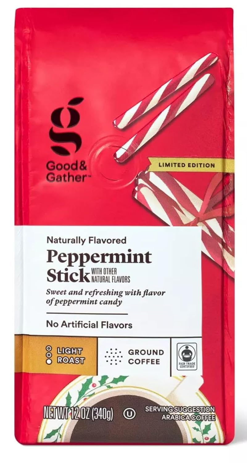 Naturally Flavored Peppermint Stick Light Roast Ground Coffee - 12oz - Good & Gather