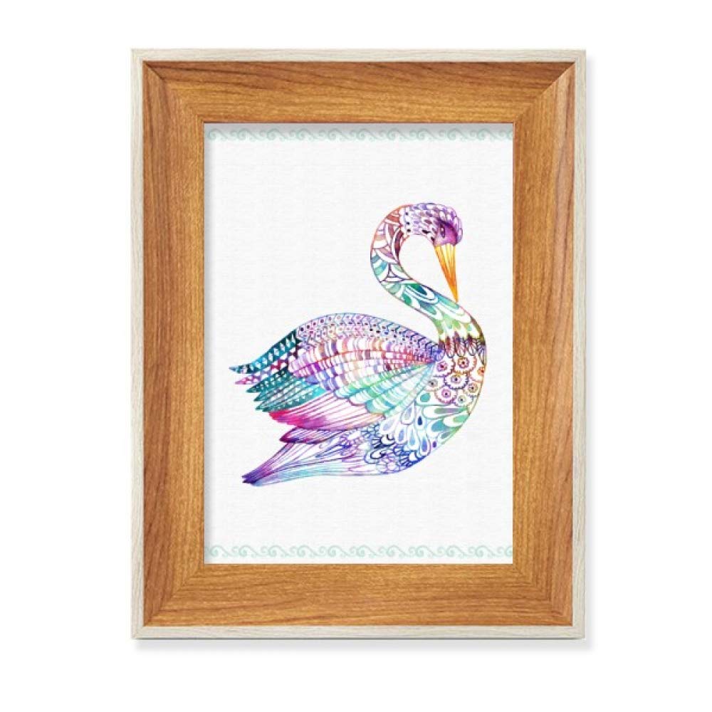 Cadre de Photo en Bois Aquarelle Oiseaux Tableau Art Bureau