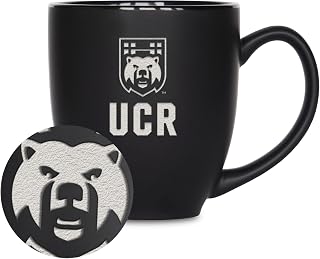 Rico Industries NCAA Schools (C) Standard 15oz Laser Engraved Matte Black Ceramic Bistro Mug - For Hot or Cold Drinks