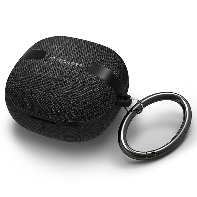 Spigen Urban Fit | Samsung Galaxy Buds 2/2 Pro/Pro/Core/FE/Live Case Cover [Carabiner Included] [Premium Fabric] [Light Compact] PC+PA - Black