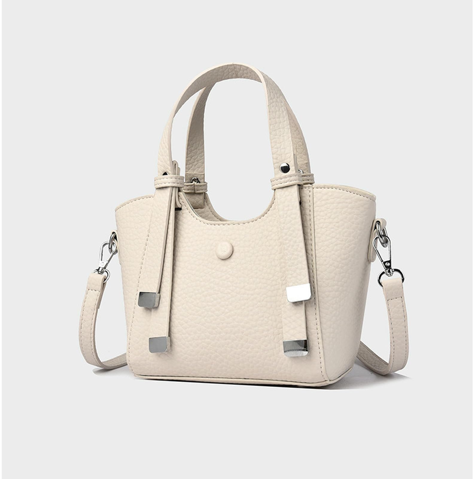 Frizione Donna Borsa A Mano Tracolla da Donna, Elegante Secchiello, Casual E Versatile -Bianco