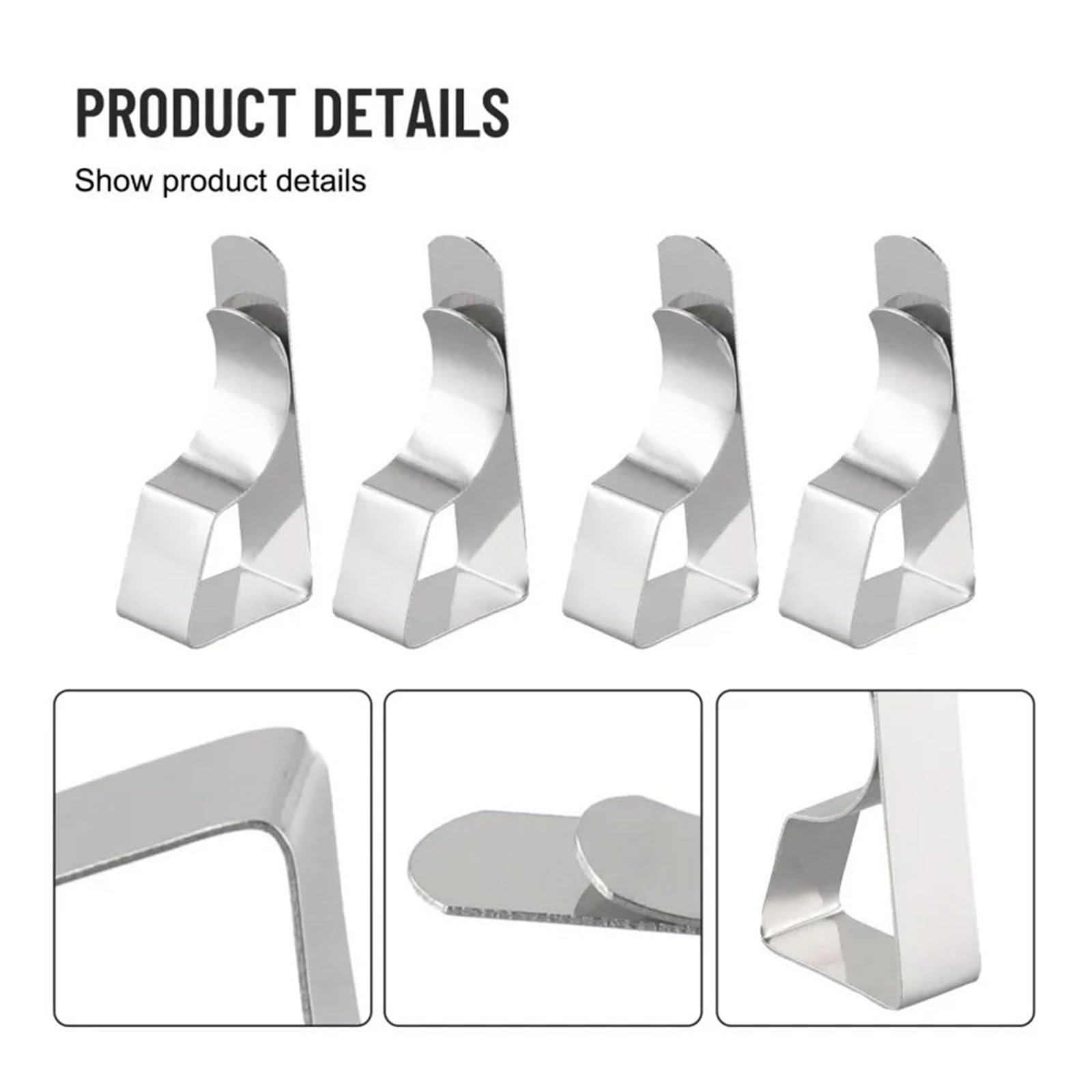 Tischdeckenklammern 8/24pcs Tablecloth Clips Stainless Steel Anti-Slip Clamp Table Cloth Cover Fix for Camping Wedding Promenade