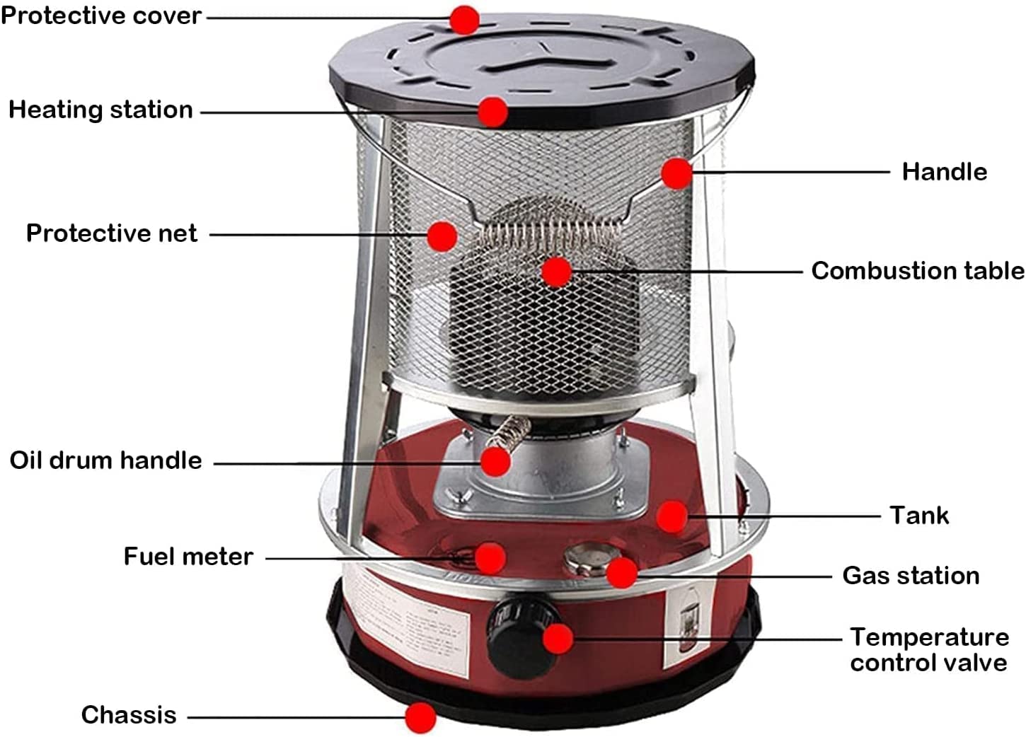 Calentador de Gas para Camping, Estufa de Gasóleo para Exteriores, Quemador de Queroseno para Exteriores, Calentador de Aceite para Camping