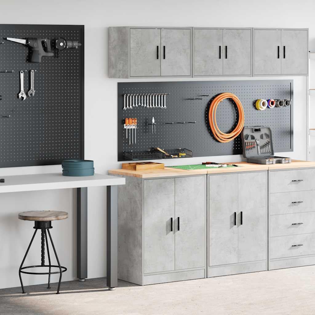 INLIFE Garagenschränke 2 STK. Betongrau Holzwerkstoff,Wirtschaft & Industrie,Gewerbliche Lagerung,Industrieschränke,Grau,36.41 KG,3328308