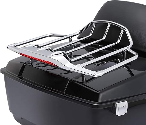 Miniatura 7 de XFMT Cromo Tour Pack maletero Portaequipajes con luz LED para Harley Air Wing Style Touring Road King Electra Street Glide 1993-2013