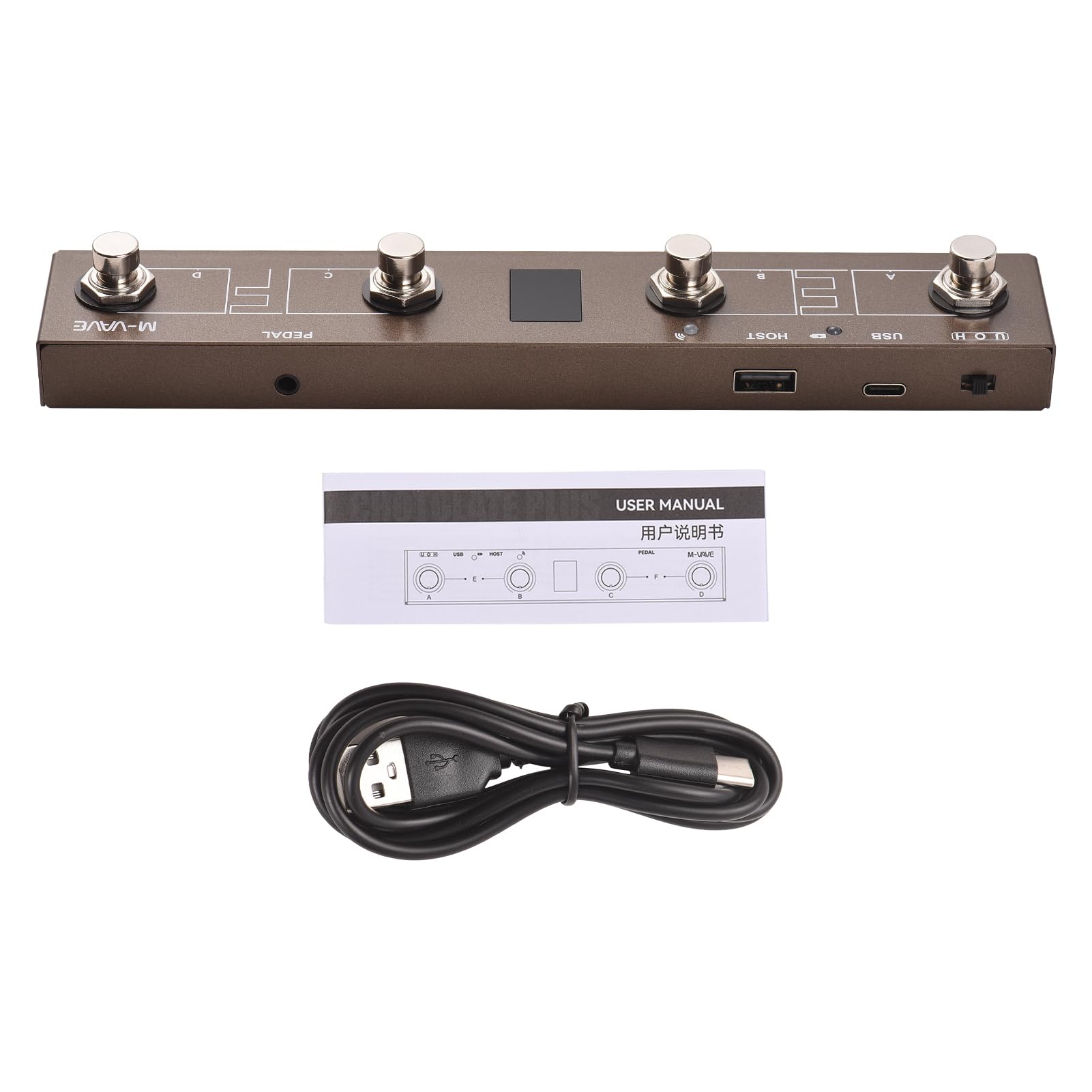 Controller a pedale MIDI wireless BT Footswitch con controllo APP intelligente Display digitale Ricaricabile 12H Vita TRS all'adattatore Portatile per Software Music Gear