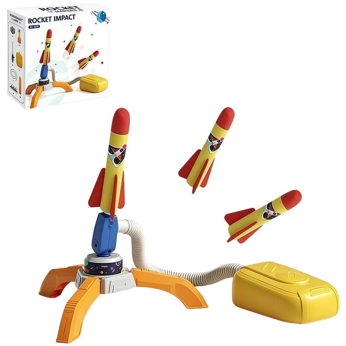 HAUZMLL Foot Powered Rocket Launcher Toy, Outdoor Garden Rocket Game, Fun Interactive Toy for Teens & Family
