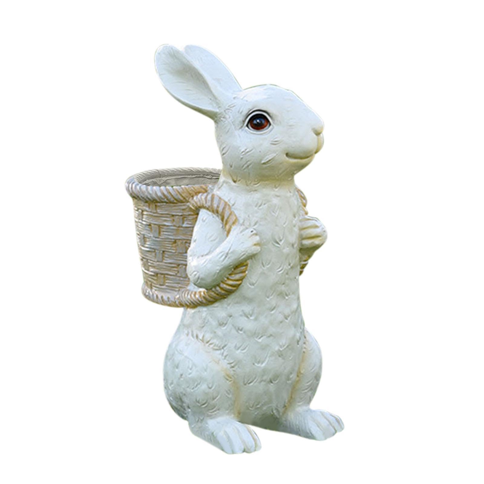 Quxvuis Garden Decoration Yard Animal Sculptures Rabbit Statue For Outdoor Decor Farmhouse Courtyard Outside Lawn Indoors Office Courtyard Decoration Yard