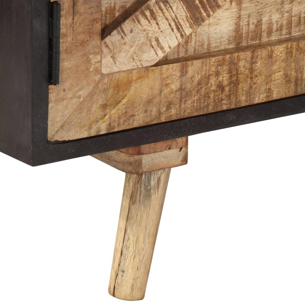 Mobile per TV in legno di mango grezzo e legno di acacia massiccio, 140 x 30 x 46 cm, credenza con cassetto e scomparto, mobile per soggiorno