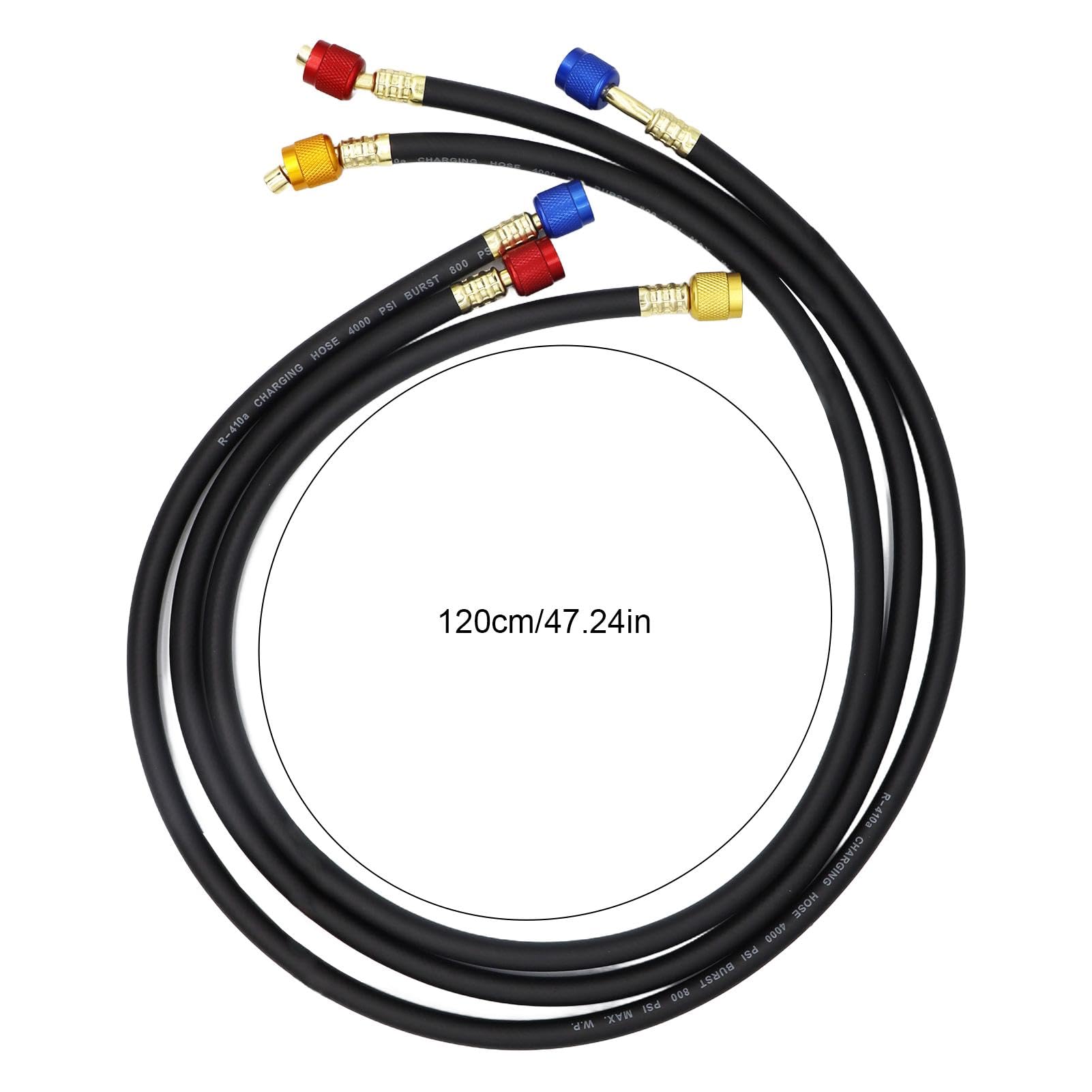 Mangueras de carga de refrigerante de CA, tubo de llenado de aire acondicionado para automóvil - Kit de manguera de carga de aire acondicionado refrigerante - Tubería de refrigerante fluorado para aut