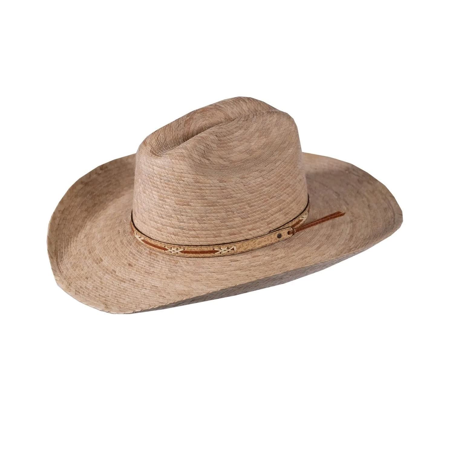 Outback Trading Lone Tree Summer Breathable Lightweight Palm Straw Outdoor Cowboy Hat, Natural, Medium