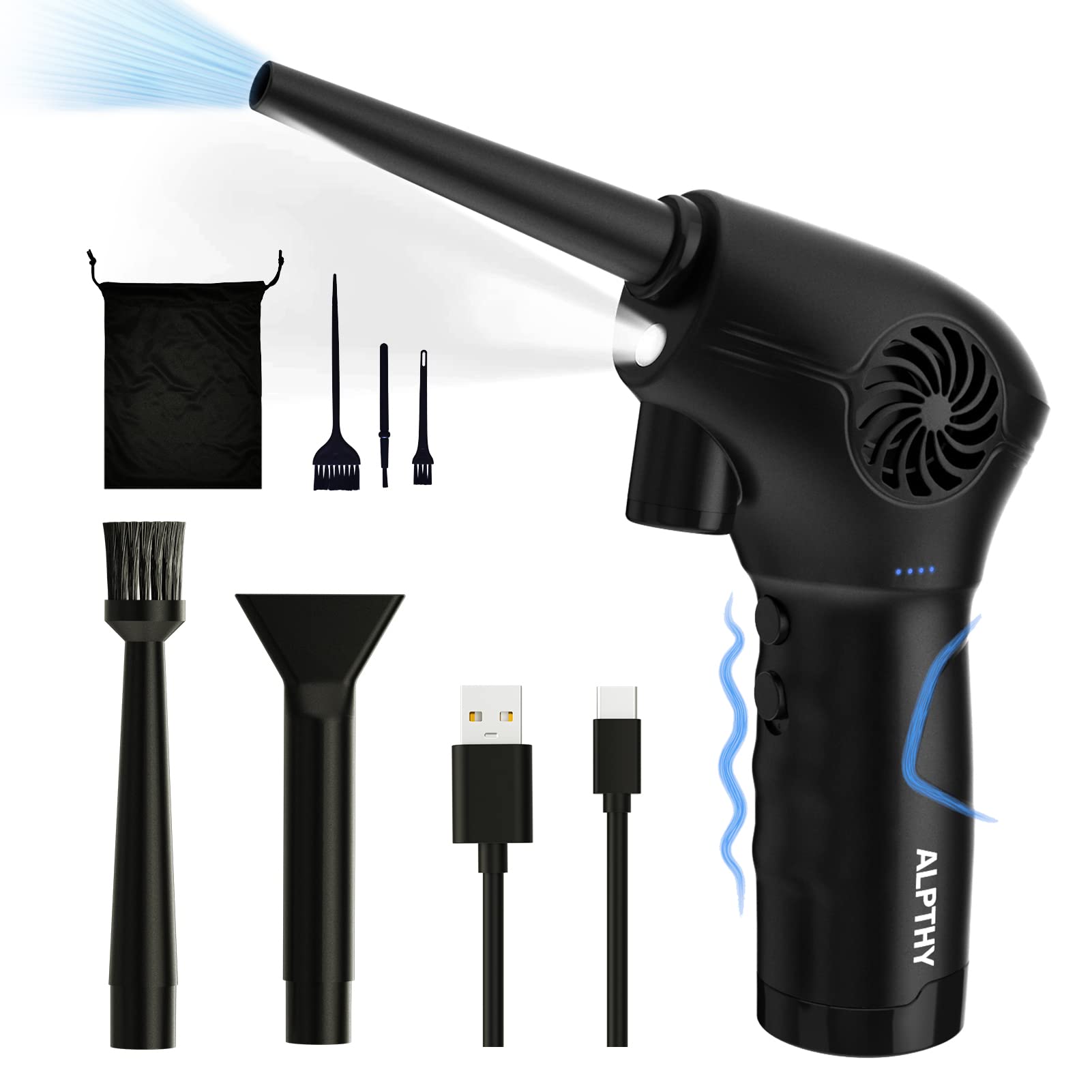 Buy ALPTHY Air Duster, Electric Cordless Air Duster with Upgraded 15W