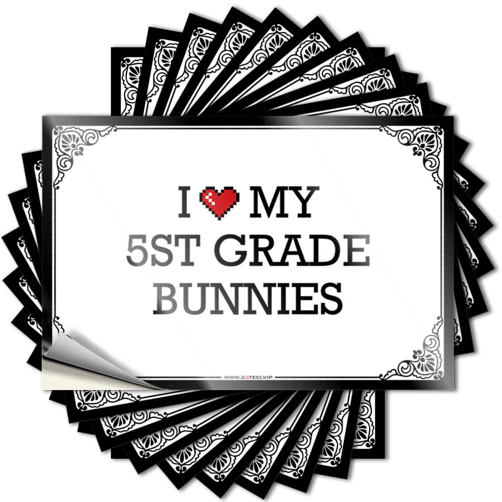 Sticker Lake House Decor Custom Stickers, Hat Waterproof I Love My 5st Grade Bunnies for Hydro Flask | Badass Vinyl Decals for Water Holiday Gift(12X18CM)