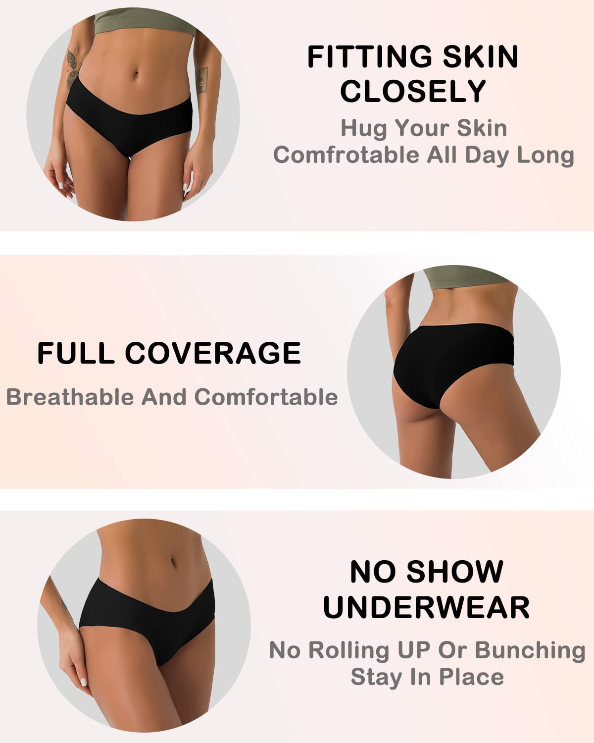 6 Mutandine Invisibili Donna Seamless - Cheeky A Vita Bassa, Morbide E Traspiranti, Taglie S-XL