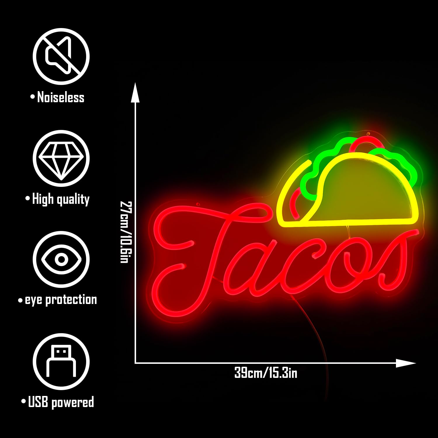Amazon.com: Tacos Neon Sign for Wall Decor Dimmable Led Neon Signs