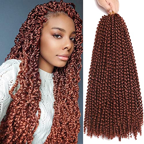 Passion Twist Hair 24 Inch Copper Red Color 6 Packs Water Wave Crochet Hair Passion Twist Crochet Hair Synthetic Hair Extensions for Women(6Pack 24inch, 350# ）